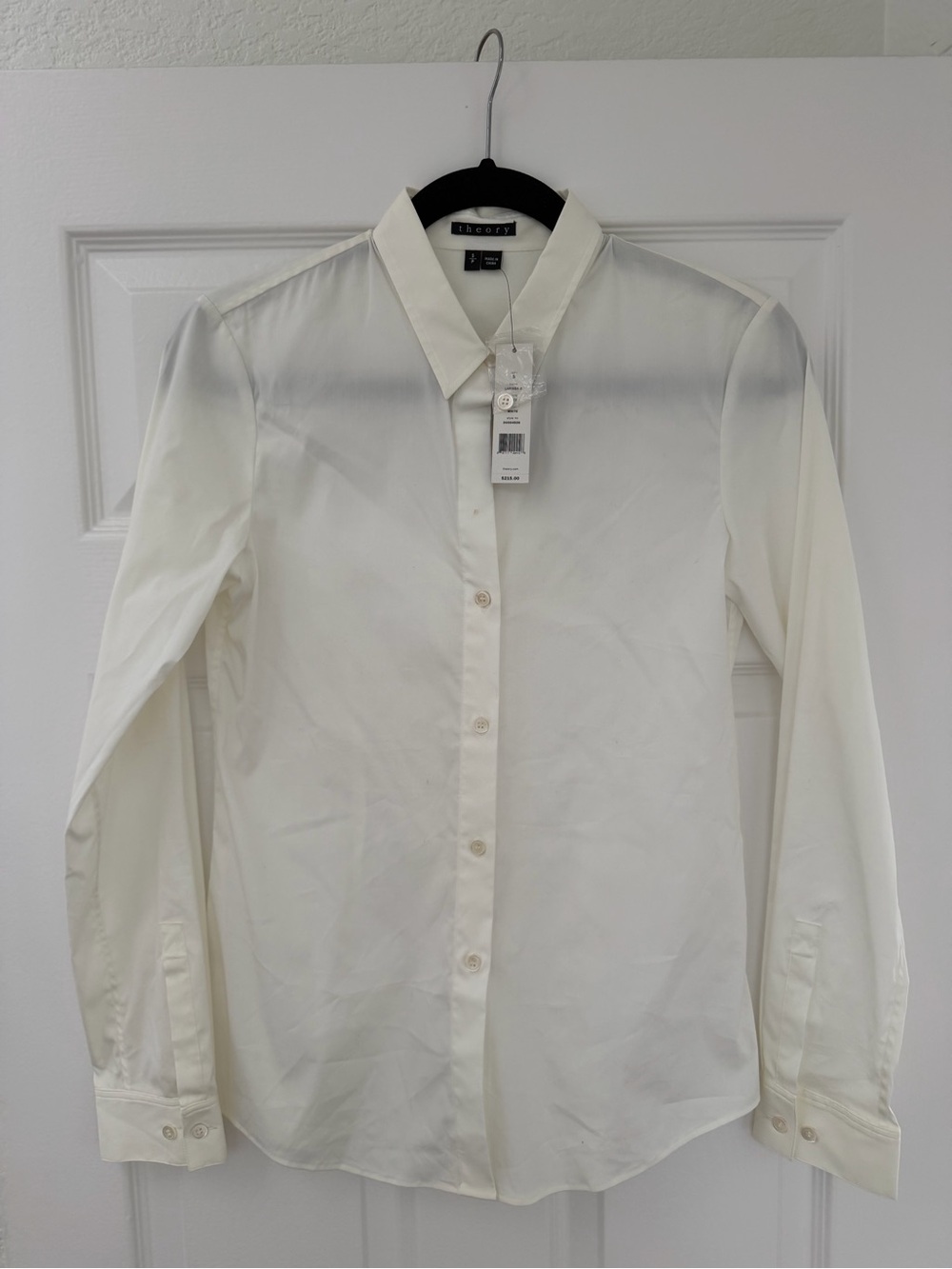 Theory White Button-Up Dress Shirt